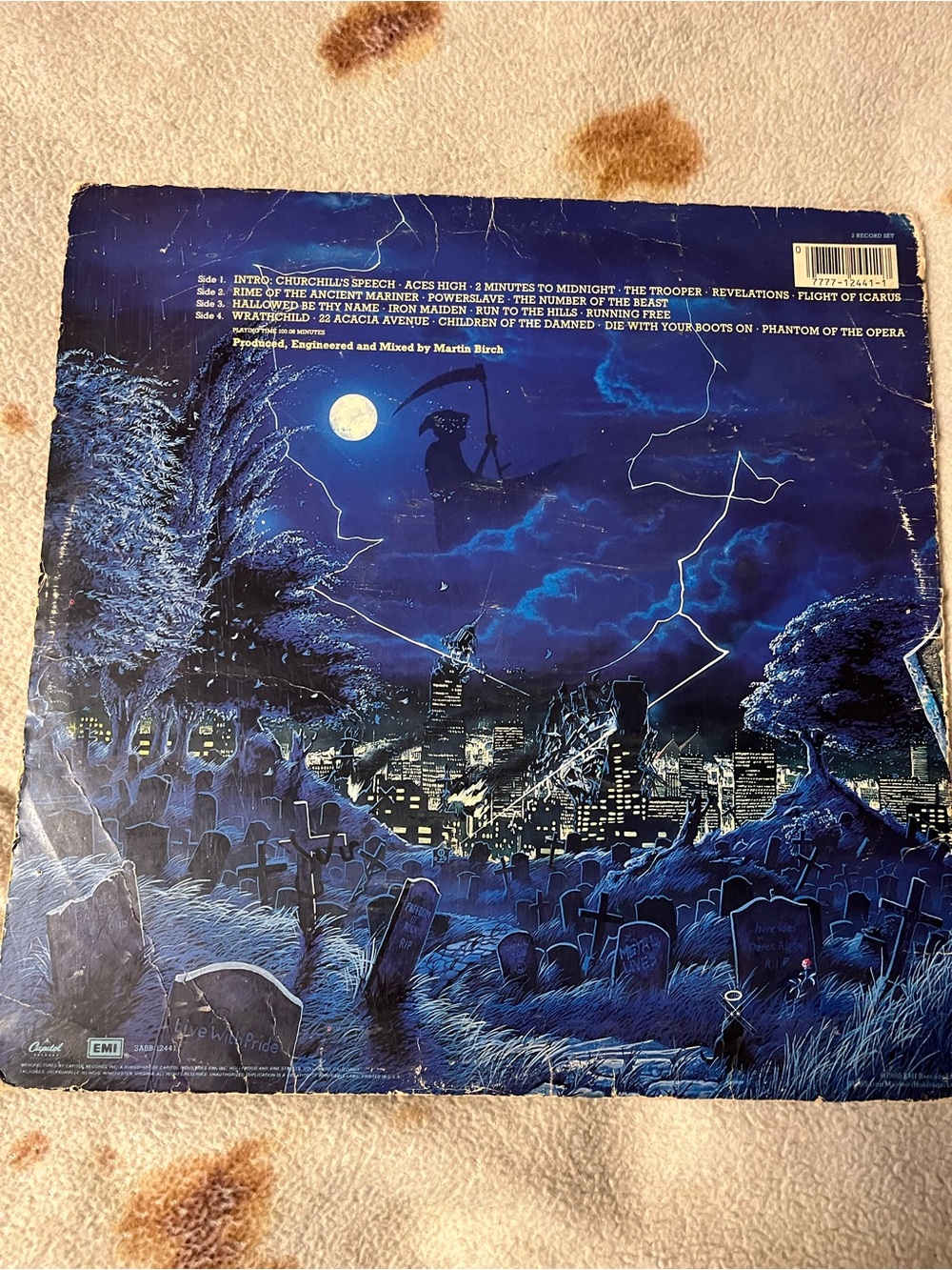 Iron Maiden Live After Death Vinyl Record - Blue & Yellow Cover - Picture 3 of 14